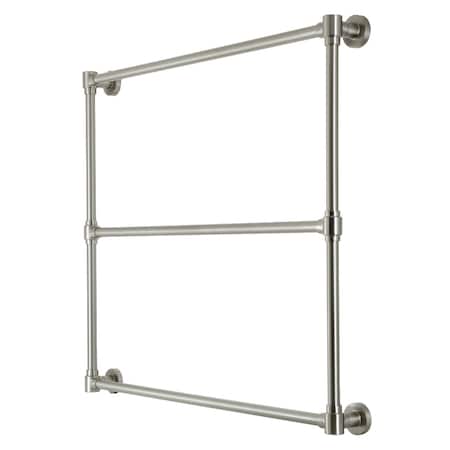 Kingston Brass 36" x 32" Wall Mount Towel Rack, Brushed Nickel DTM323638